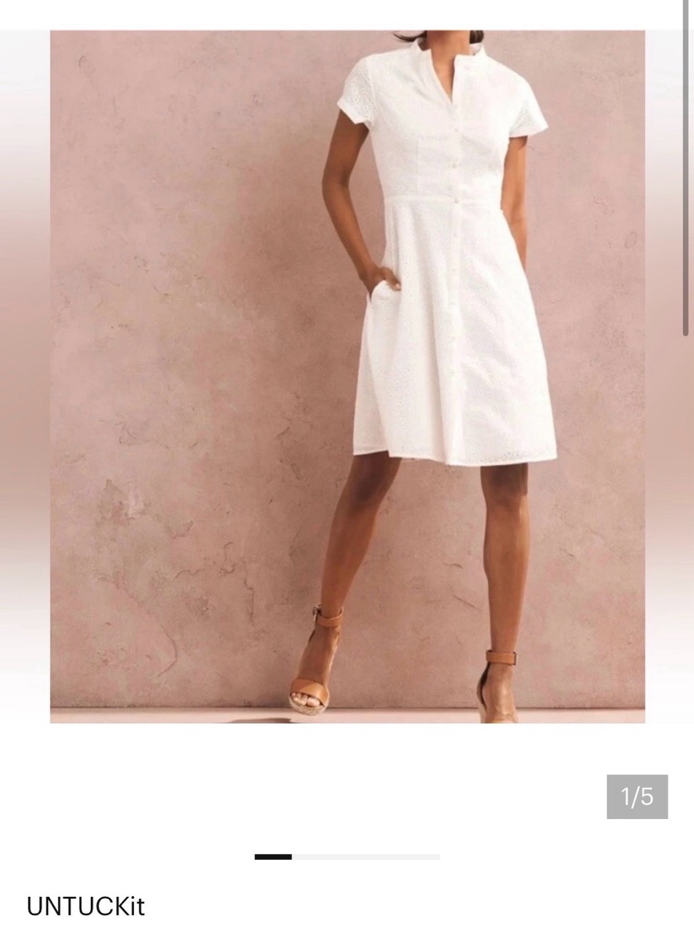 UNTUCKit White Eyelet Button-Front A-Line Skirt
